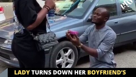Lady turns down her boyfriend’s marriage proposal despite pleas from onlookers in Abuja