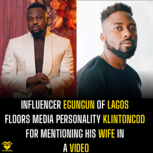 Influencer Egungun of Lagos floors media personality Klintoncod for mentioning his wife in a video