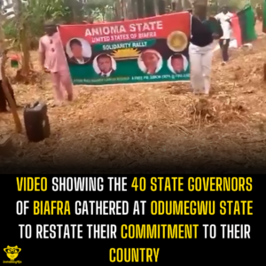 Video showing the 40 state governors of Biafra gathered at Odumegwu state to restate their commitment to their country