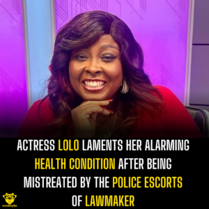 Actress Lolo laments her alarming health condition after being mistreated by the police escorts of Lawmaker