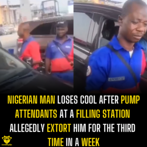 Nigerian Man Loses Cool After Pump Attendants at a Filling Station Allegedly Extort Him for the Third Time in a Week