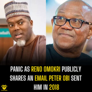 Panic as Reno Omokri publicly shares an email Peter Obi sent him in 2018