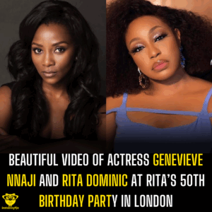 Beautiful video of actress Genevieve Nnaji and Rita Dominic at Rita’s 50th birthday party in London