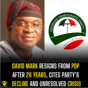 David Mark resigns from PDP After 26 Years, cites party’s decline and unresolved crisis