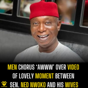 Men chorus ‘awww’ over video of lovely moment between Sen. Ned Nwoko and his wives