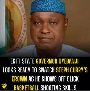 Ekiti State Governor Oyebanji looks ready to snatch Steph Curry’s crown as he shows off slick basketball shooting skills