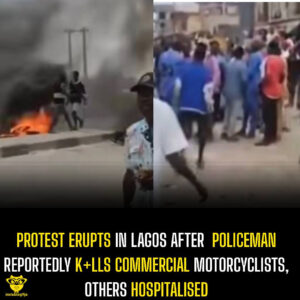Protests Erupt in Lagos After Policeman Reportedly K+lls Commercial Motorcyclist, others hospitalized