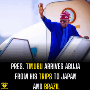 Pres. Tinubu arrives Abuja from his trips to Japan and Brazil