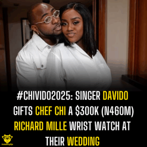 #CHIVIDO2025: Singer Davido gifts Chef Chi a $300k (N460M) Richard Mille wrist watch at their wedding