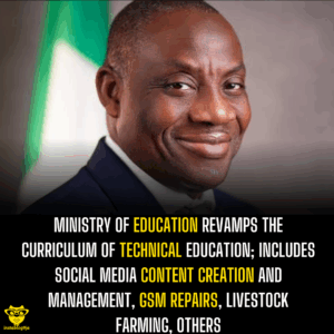 Ministry of Education revamps the curriculum of Technical Education; includes Social media content creation and management, GSM repairs, Livestock farming, others