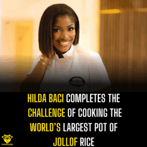 Hilda Baci completes the challenge of cooking the world’s largest pot of jollof rice