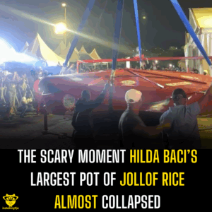 The scary moment Hilda Baci’s largest pot of Jollof rice almost coll@psed