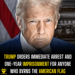 Trump orders immediate arrest and one-year imprisonment for anyone who b¥rns the American flag